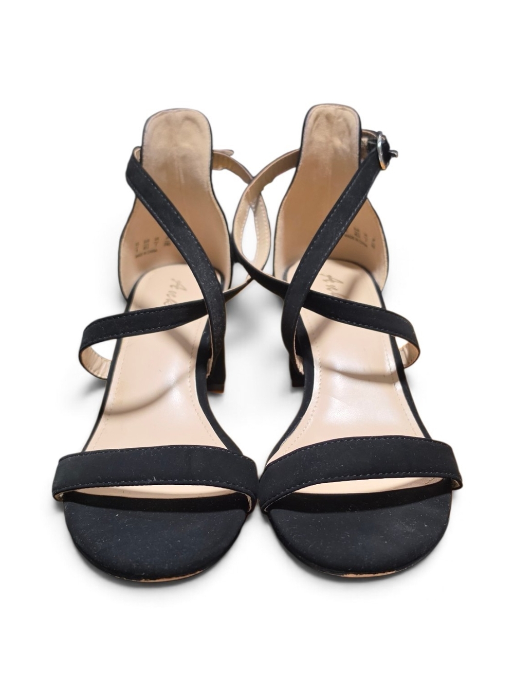 Anne Klein Black Strappy Open-Toe Heels